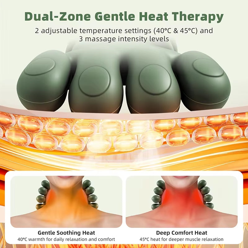 Bionic Finger Neck Shoulder Massager Wireless Neck Cervical Trapezius 4D Kneading Body Back Hand Massage Shawl Brushless Motor